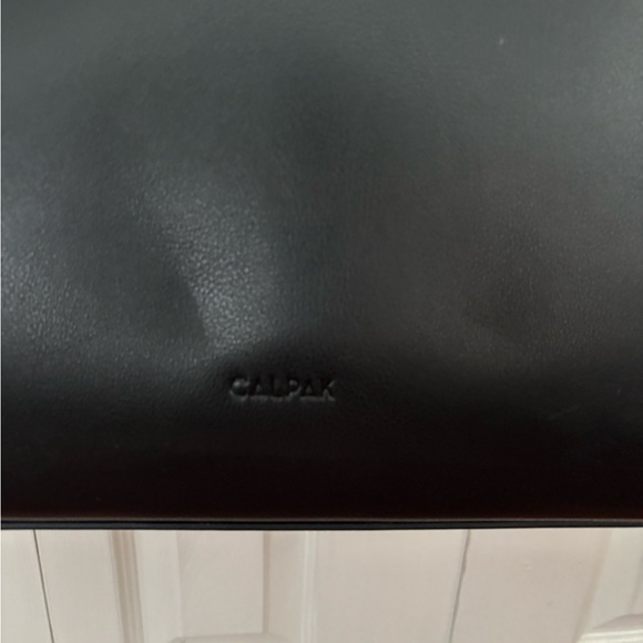 Calpak Black Leather Tote Work Bag - Picture 3 of 6